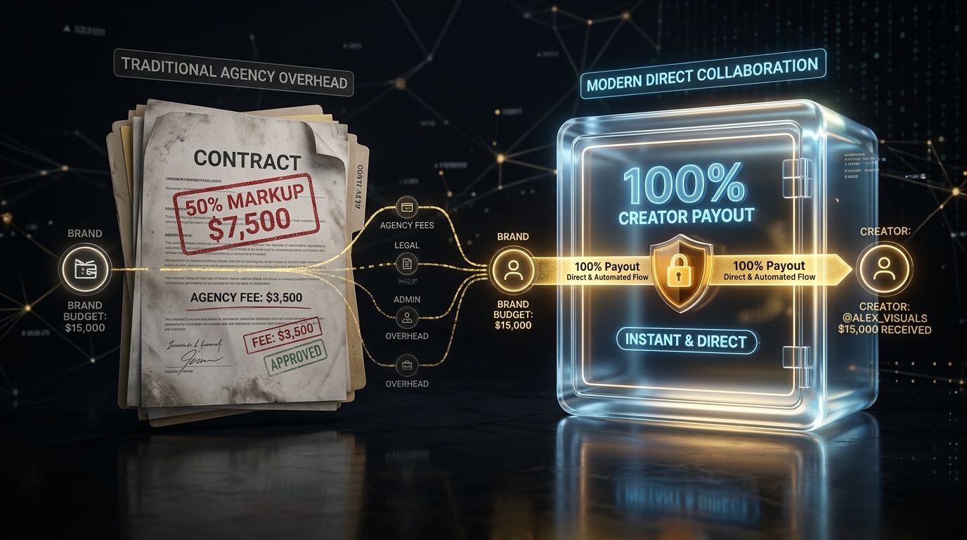 نموذج التعاقد المباشر مع صناع المحتوى بضمان مالي وأرباح 100% في مواجهة عمولات الوكالات التقليدية